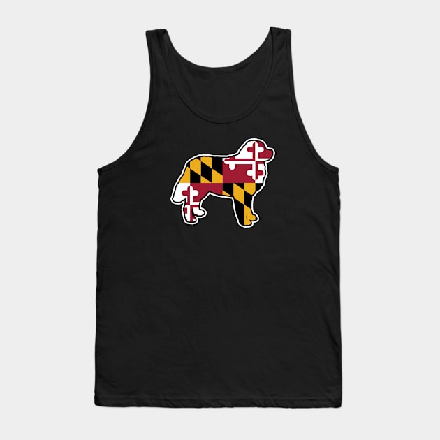 Bernese Mountain Dog Silhouette with Maryland Flag Tank Top by Coffee Squirrel